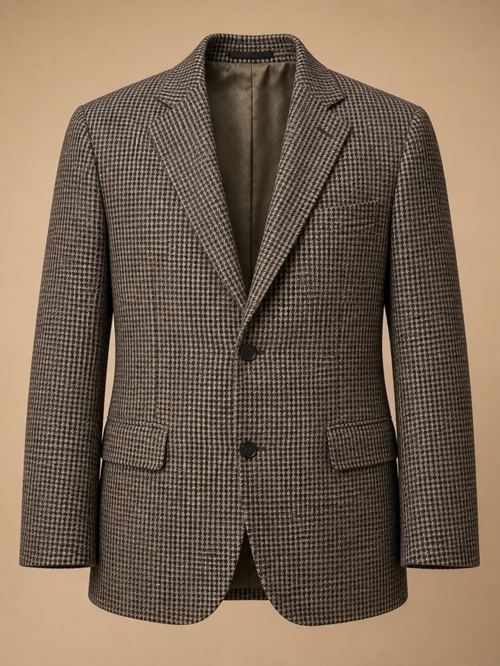 Brook Brother’s Men's Brown Glen Houndstooth Blazer - Classic Tailored Fit 41R